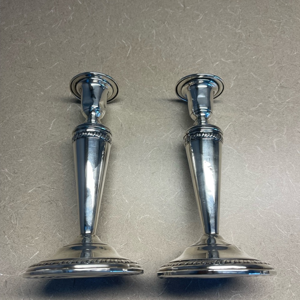 Sterling silver candle holder